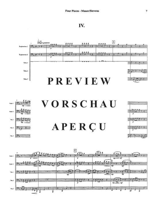Product gallery: Page 9 of 21 Four Pieces , , (Tuba Quintet EETTT)