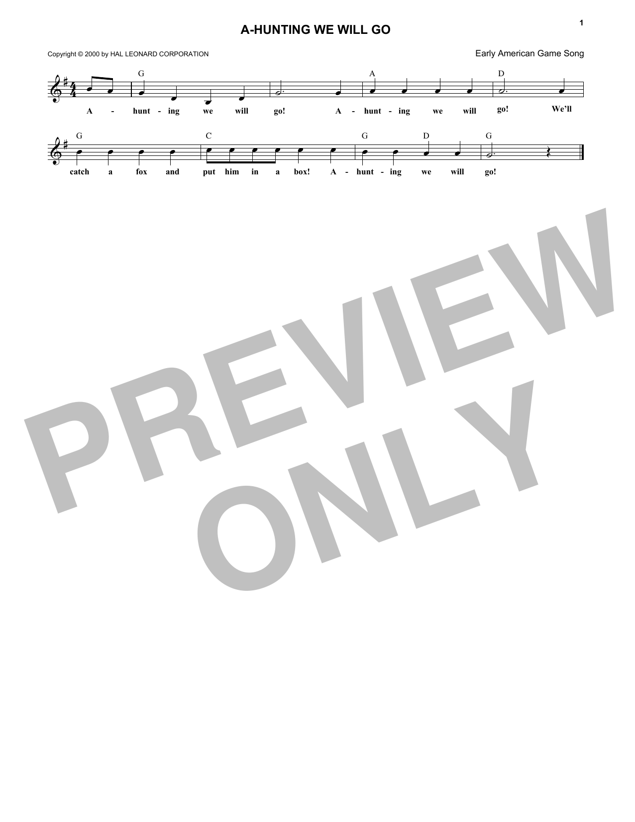Produktbild zu: A-Hunting We Will Go