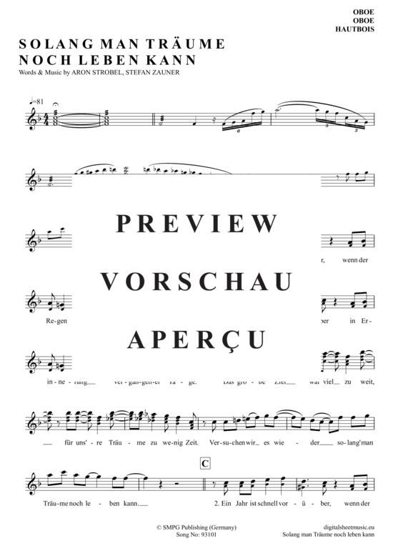Produktgalerie: Seite 2 von 4 Solang Man Träume Noch Leben Kann , Münchener Freiheit, (Oboe)