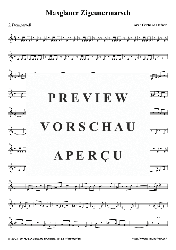 Produktgalerie: Seite 5 von 11 Maxglaner Zigeunermarsch, , (Blechbläser Quintett)