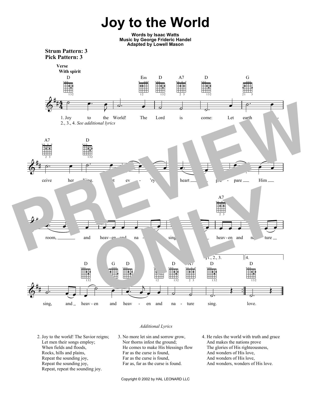 Product gallery: Page 1 of 1 Joy To The World, George Frideric Handel