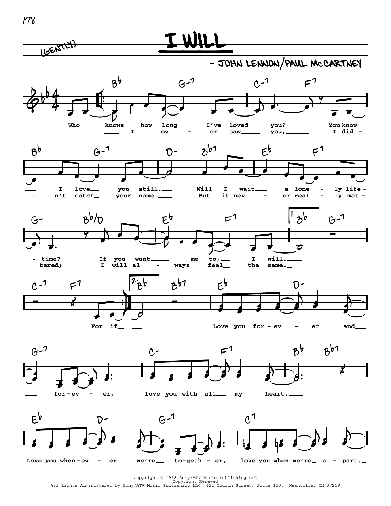Product gallery: Page 1 of 1 I Will (Low Voice), The Beatles