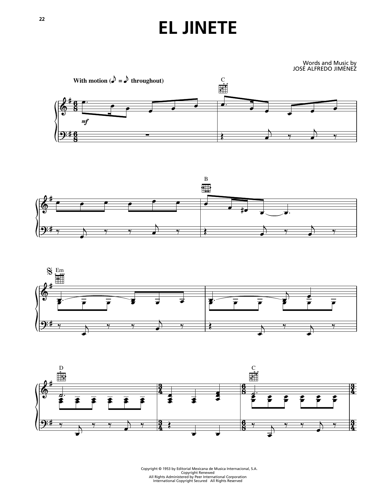 Produktgalerie: Seite 1 von 1 El Jinete, Jose Alfredo Jimenez, Gesang, Gitarre, Klavier