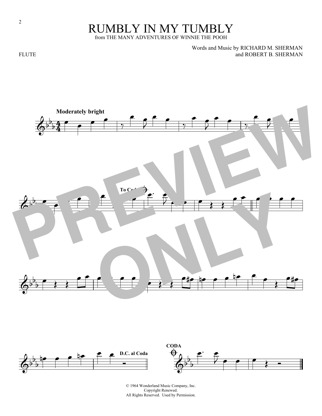 Product gallery: Page 1 of 1 Rumbly In My Tumbly (from The Many Adventures Of Winnie The Pooh), Sherman Brothers