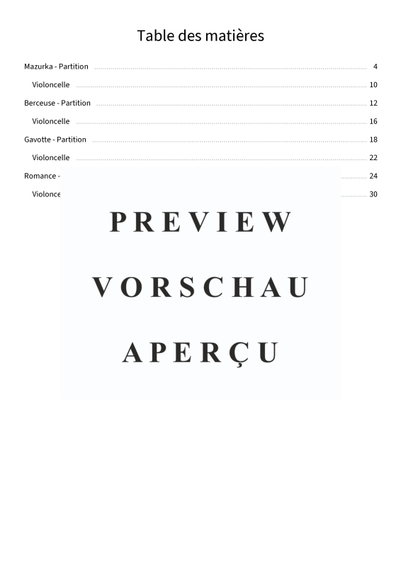 Produktgalerie: Seite 5 von 11 Quatre pièces op. 24 - Pièces de caractère romantiques pour violoncelle & piano - édition urtext, , Violoncello und Klavier