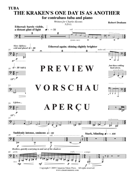 Product gallery: Page 19 of 21 The Krakens One Day is as Another , , (tuba + piano)