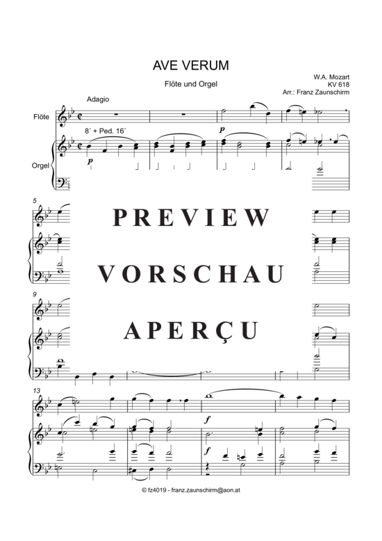 gallery: Ave verum (Querflöte + Orgel) , ,  (B-Dur)