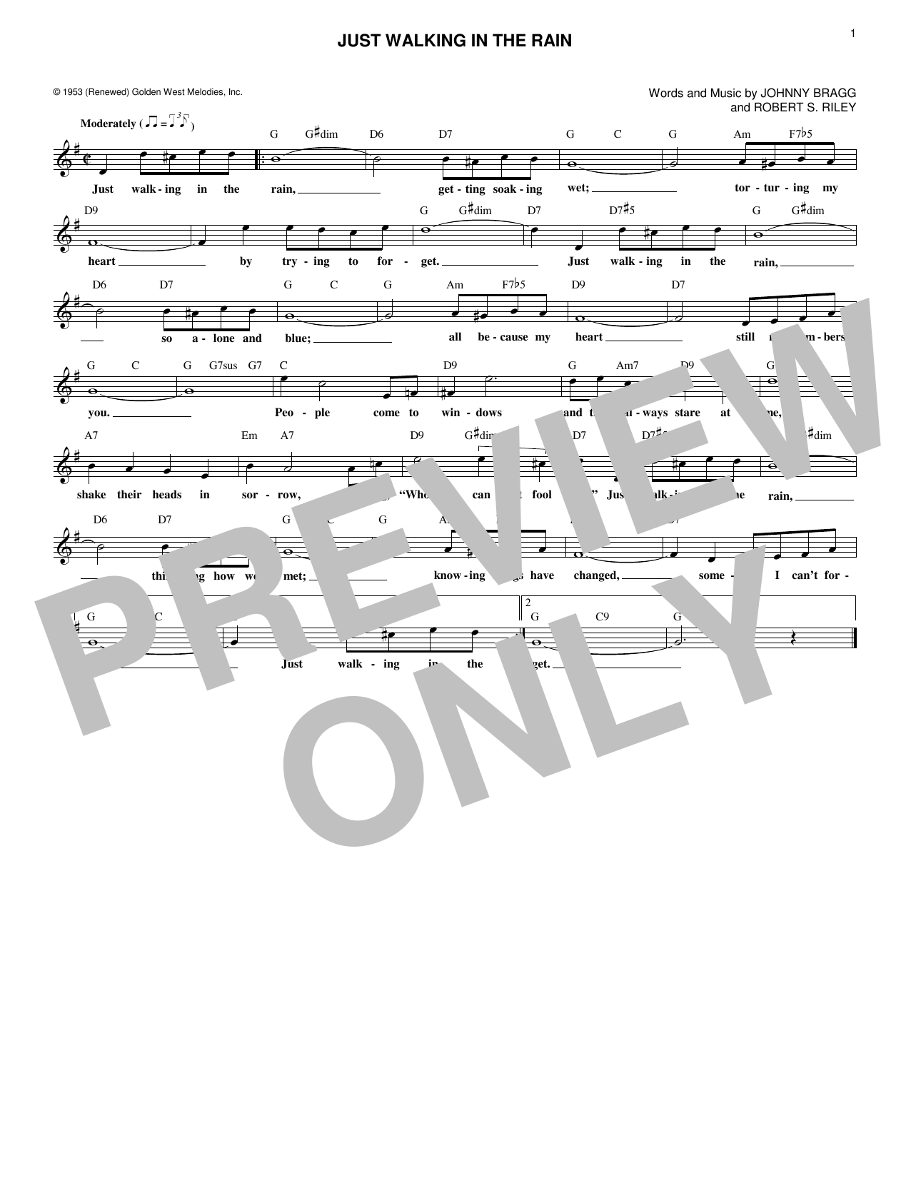 Produktgalerie: Seite 1 von 1 Just Walking In The Rain, Johnny Bragg, Melodieinstrument