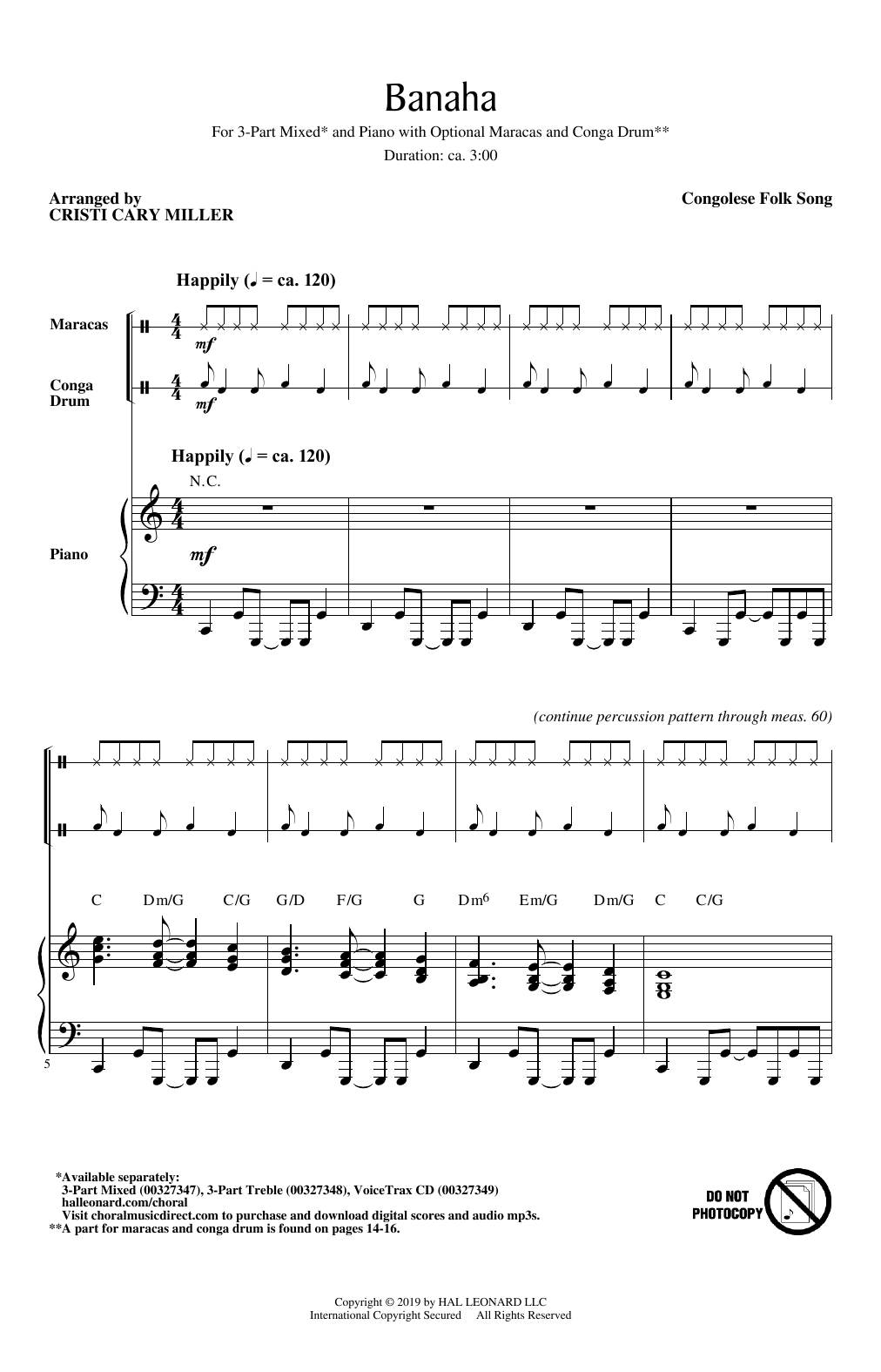 Product gallery: Page 1 of 1 Banaha (arr. Cristi Cary Miller), Congolese Folk Song
