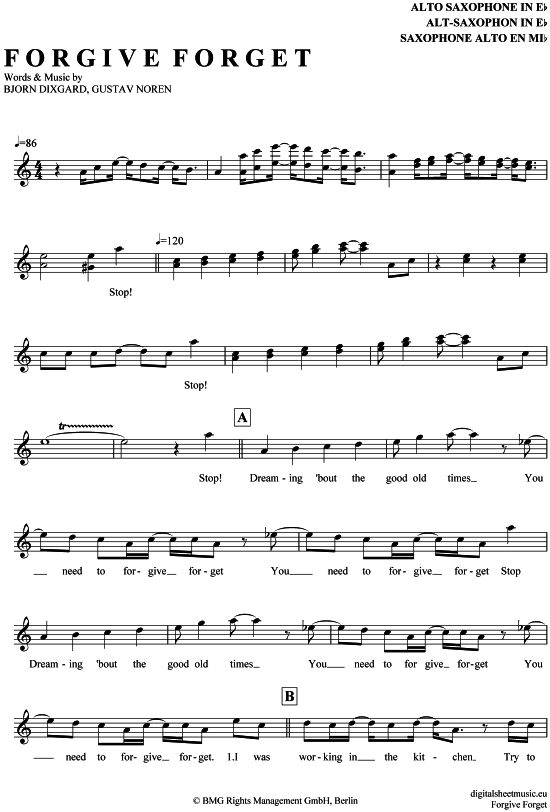 Product gallery: Page 1 of 4 Forgive Forget , Caligola, Alto Saxophone