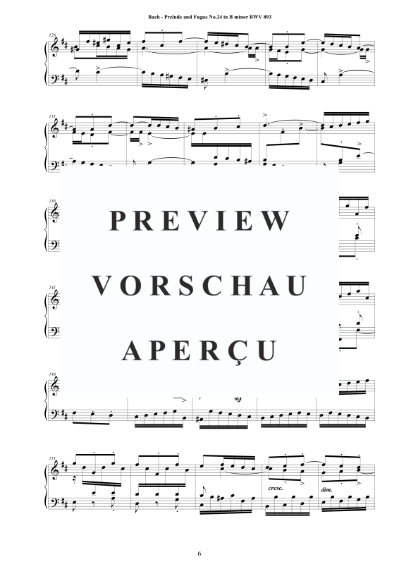 Product gallery: Page 7 of 8 Prelude and Fugue No. 24 in B minor BWV 893, , Solo Piano