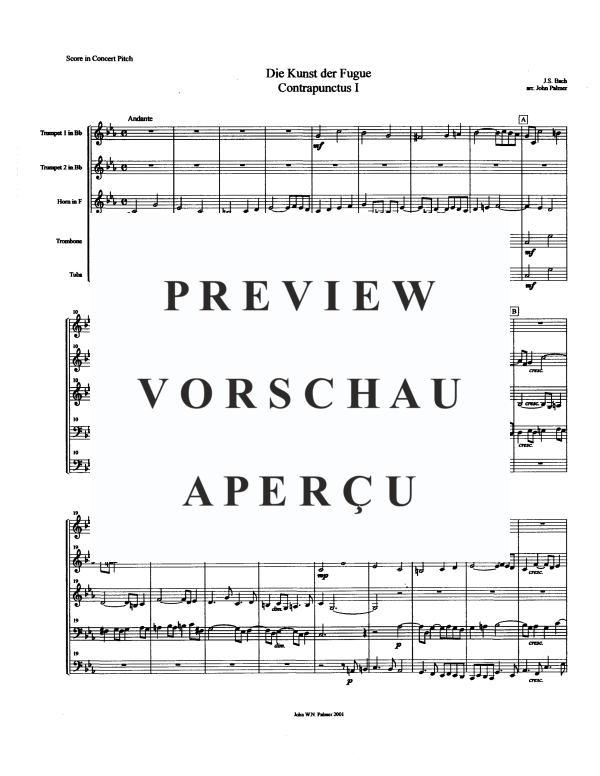 Produktgalerie: Seite 3 von 11 Contrapunctus No. 1, , Blechbläser Quintett
