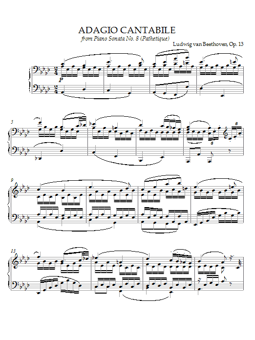 Product gallery: Page 1 of 1 Adagio Cantabile, Op. 13, Ludwig Van Beethoven