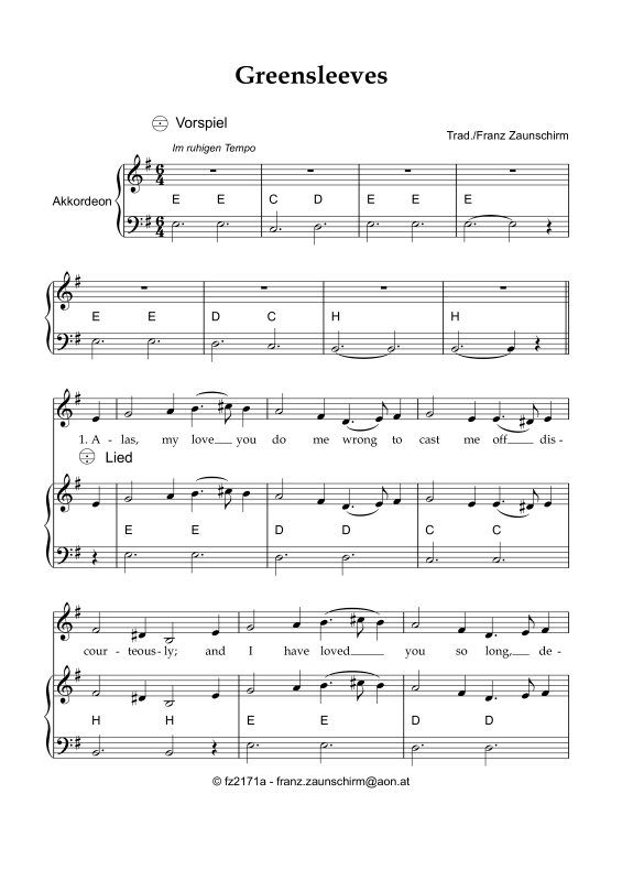 Product picture to: GreensleevesTraditional