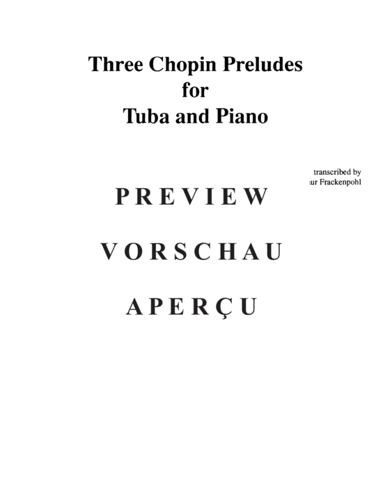 Product gallery: Page 3 of 14 Three Chopin Preludes , , (tuba + piano)