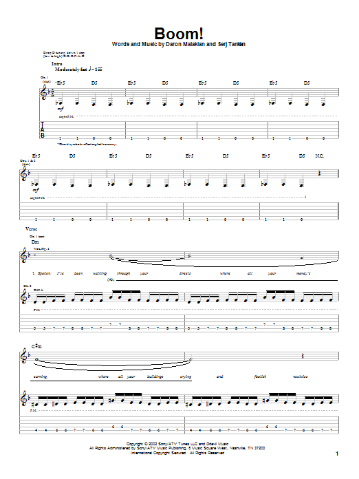 Produktgalerie: Seite 1 von 1 Boom!, System Of A Down, Gitarre