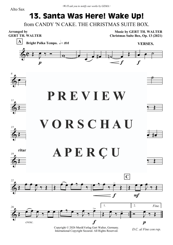 Produktgalerie: Seite 6 von 8 Santa Was Here! Wake Up!, , Saxophon Quartett SATB