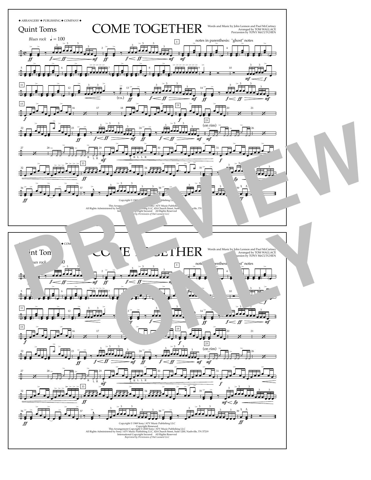 Produktbild zu: Come Together (arr. Tom Wallace) - Quint-Toms