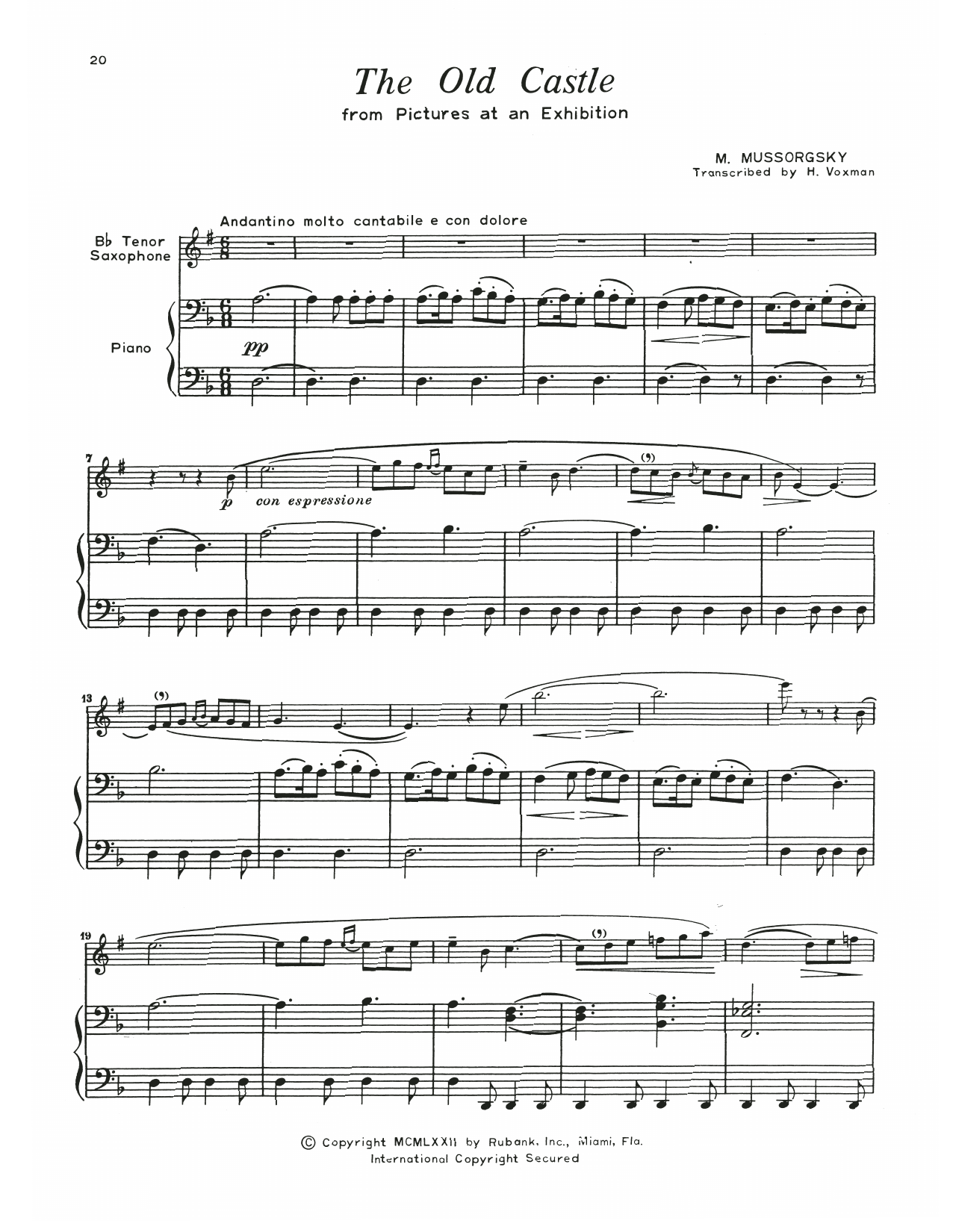 Product gallery: Page 1 of 1 The Old Castle, Modest Mussorgsky