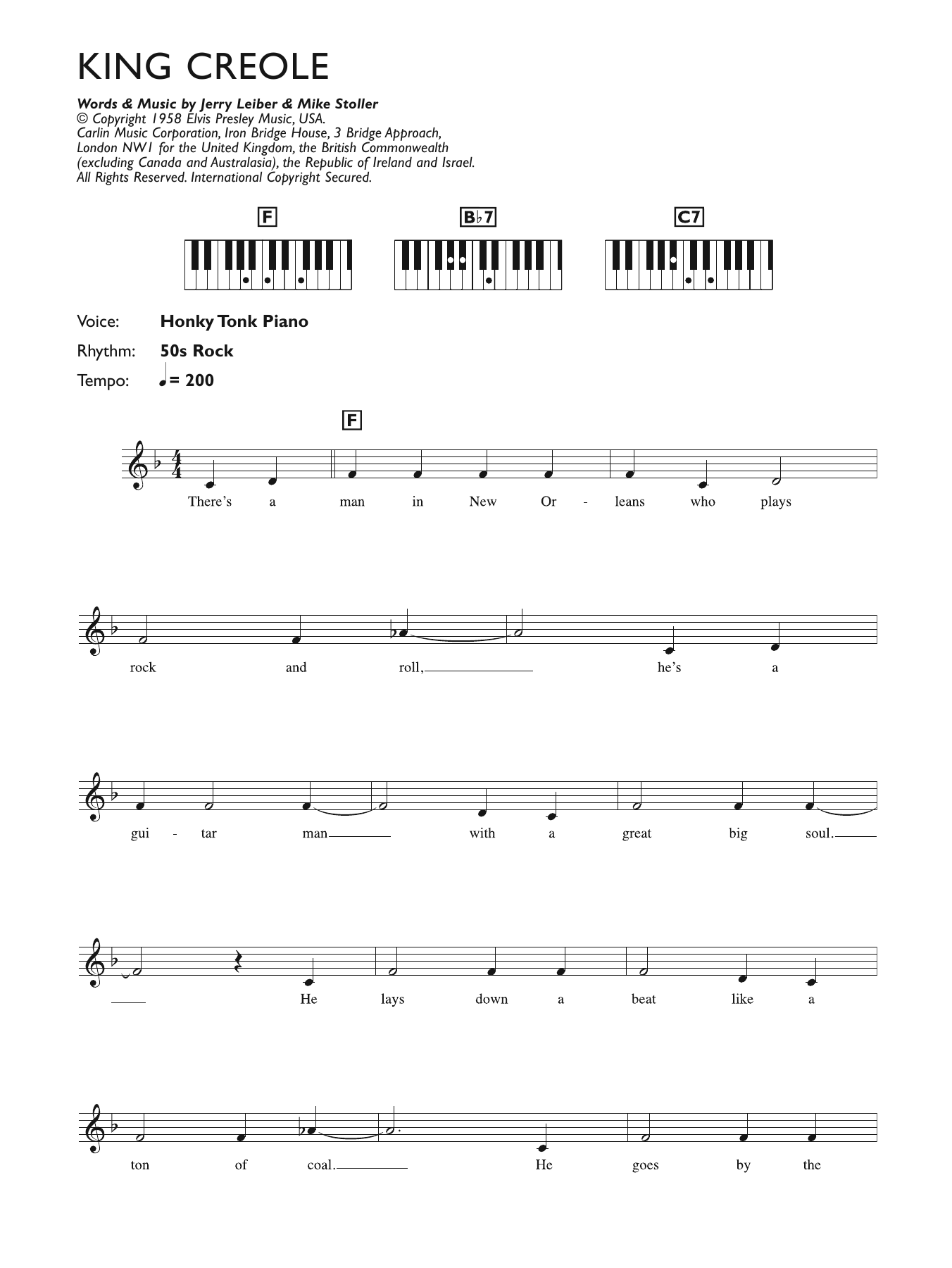 Produktgalerie: Seite 1 von 1 King Creole, Elvis Presley, Klavier