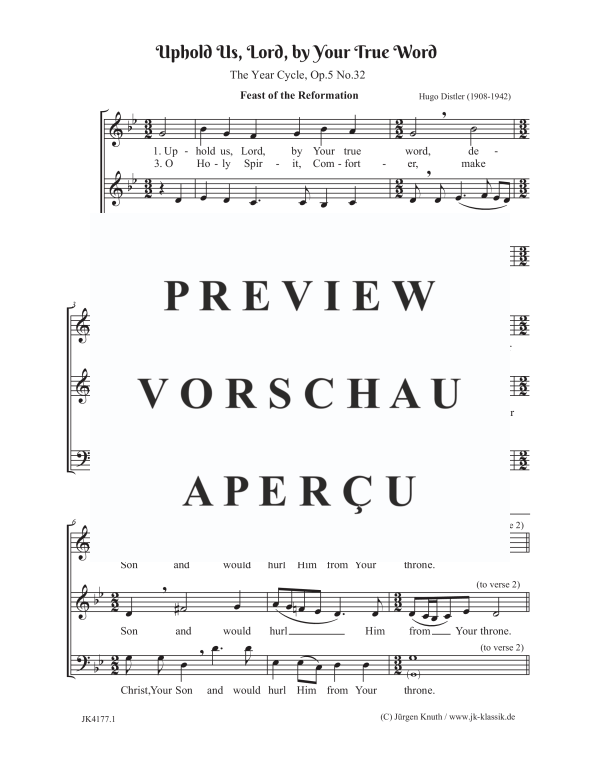 gallery: Uphold Us, Lord, by Your True Word (The Year Cycle, Op.5, No.32), , Gemischter Chor 3-stimmig SAM