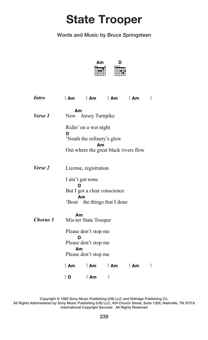 Produktgalerie: Seite 1 von 1 State Trooper, Bruce Springsteen, Gitarre