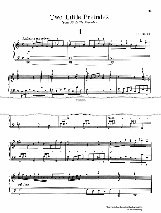 Produktgalerie: Seite 1 von 1 Two Little Preludes, Johann Sebastian Bach, Klavier