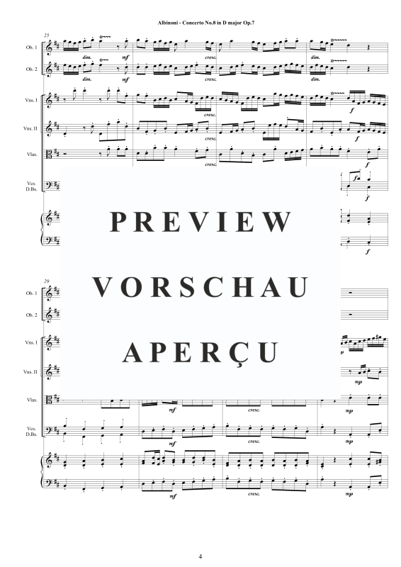 Product gallery: Page 5 of 11 Concerto No.8 in D-Dur Op.7, , 2 Solo Oboes, String Ensemble, and Harpsichord (Bc)