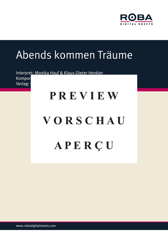Product gallery: Page 2 of 3 Abends kommen Träume , Hauff, Monika, Piano and Voice