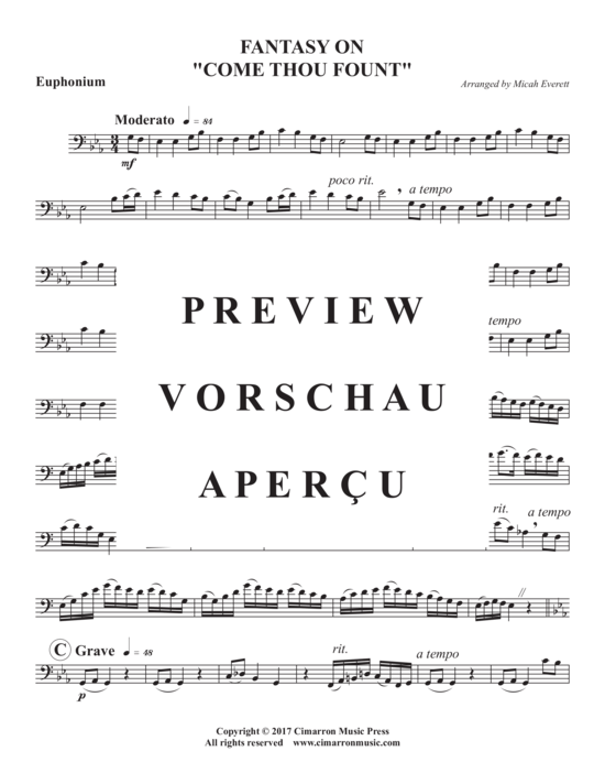 Product gallery: Page 8 of 11 Fantasy on Come Thou Fount , , (Duet for euphonium + tuba)