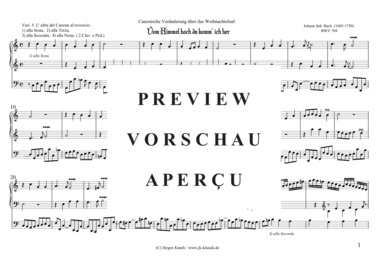 Product gallery: Page 5 of 7 Vom Himmel hoch da komm´ ich her BWV 769 Variation 5. , , (Orgel Solo)