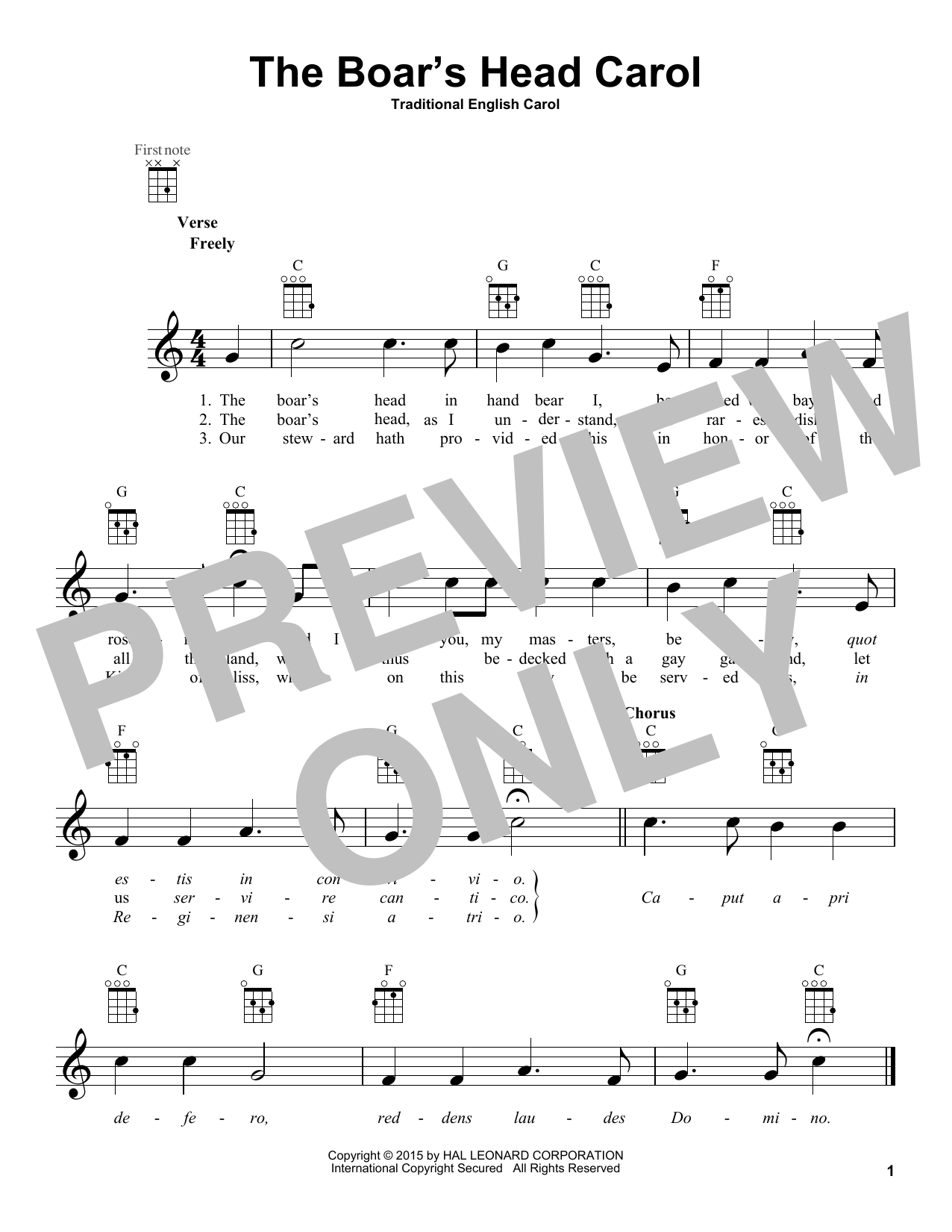 Product gallery: Page 1 of 1 The Boar's Head Carol, 19th Century English Carol