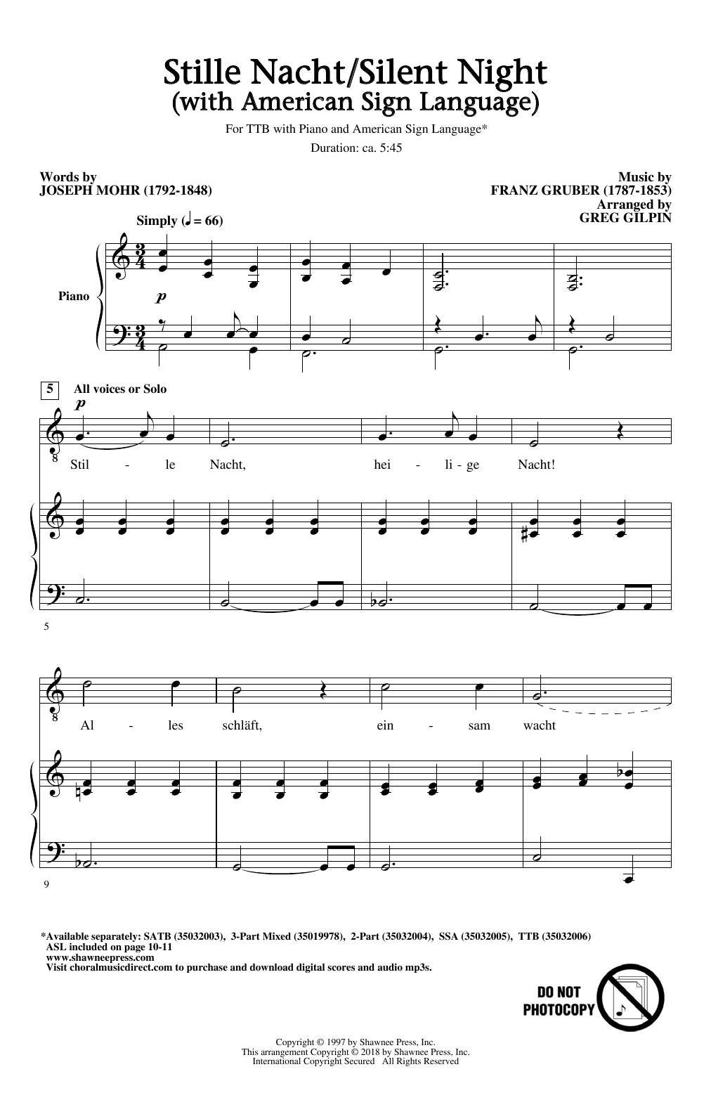 Product picture to: Stille Nacht/Silent Night (With American Sign Language)