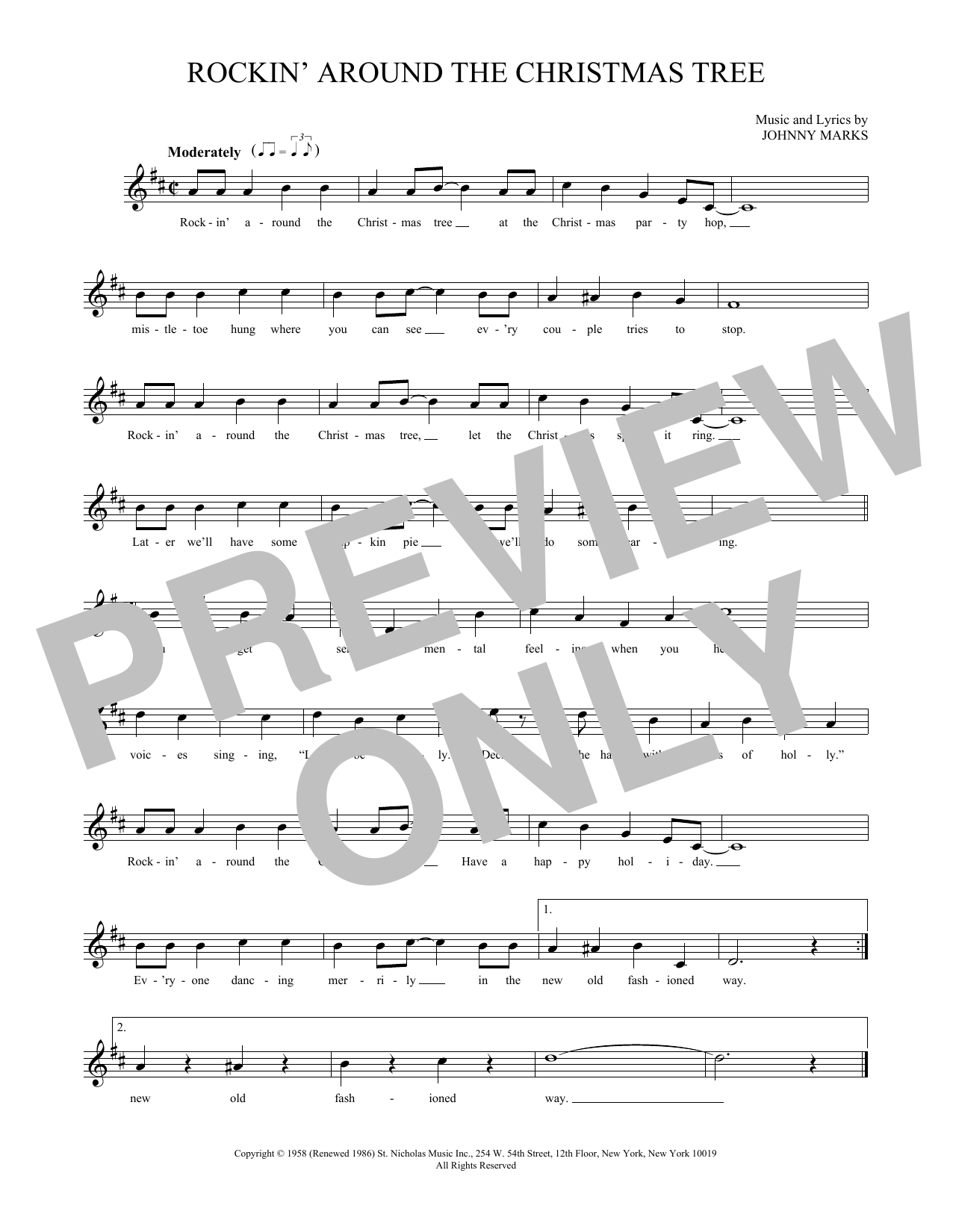 Product gallery: Page 1 of 1 Rockin' Around The Christmas Tree, Johnny Marks
