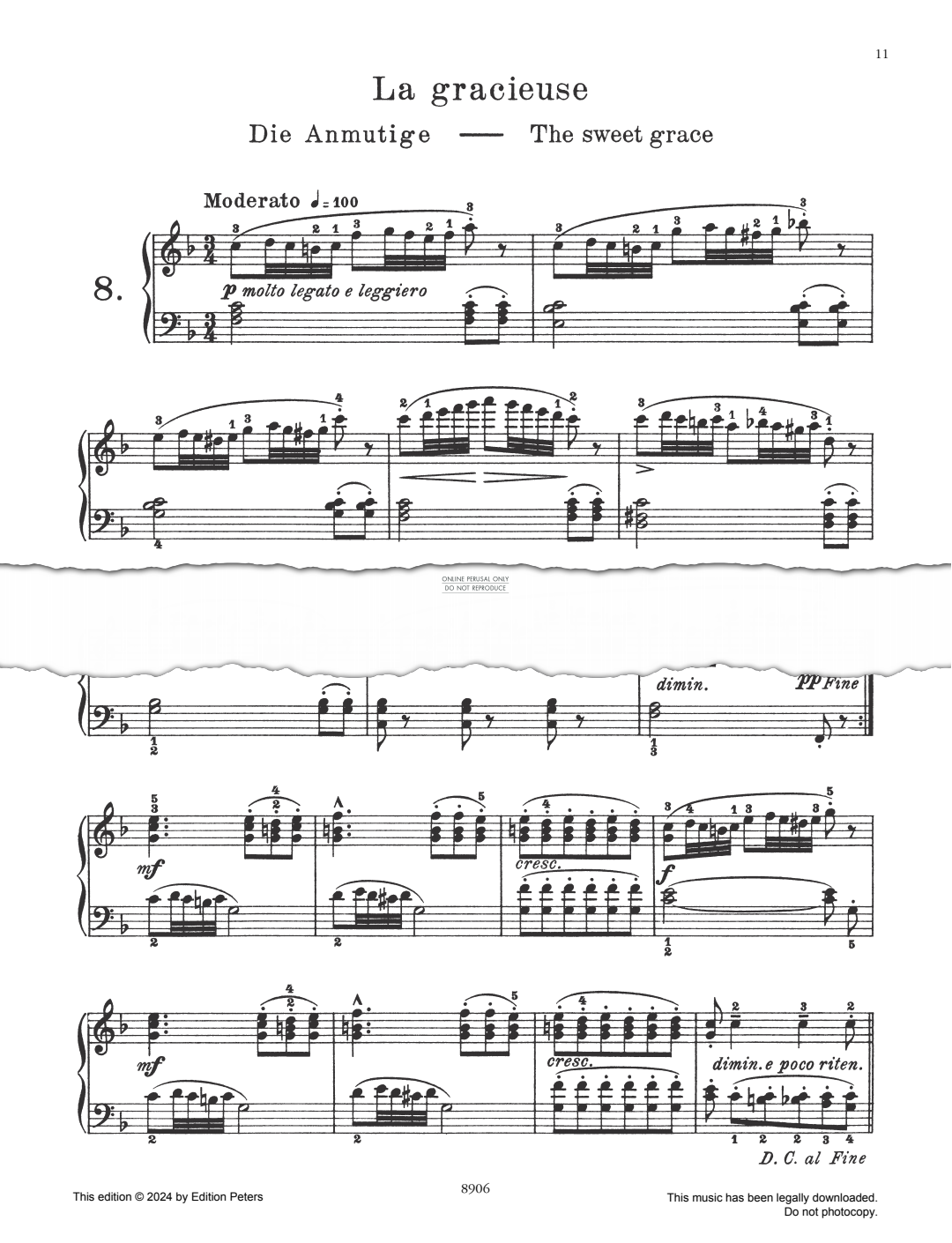 Produktbild zu: La Gracieuse Op. 100 No. 8