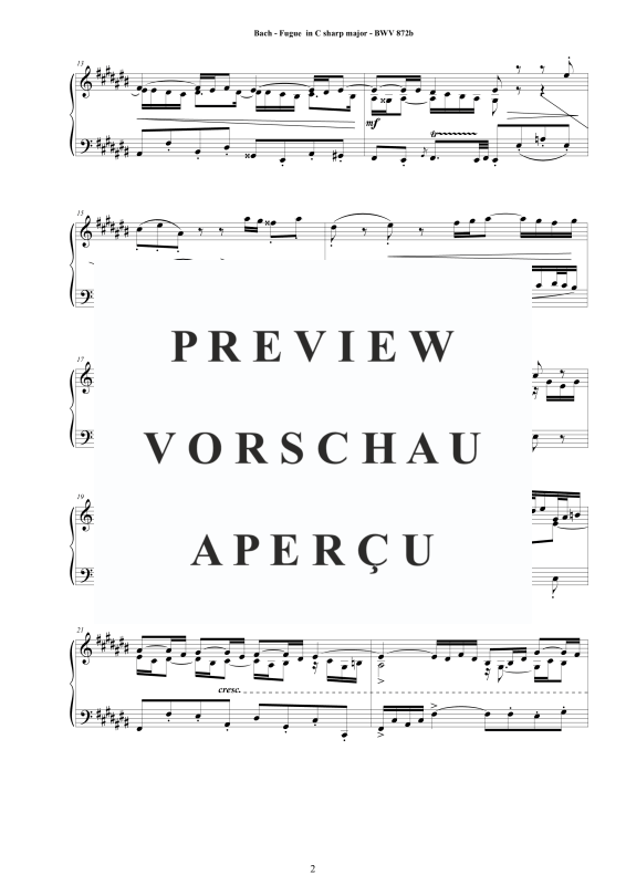 Produktgalerie: Seite 3 von 5 Fuge in Cis-Dur BWV 872b - Piano Version, , Klavier Solo