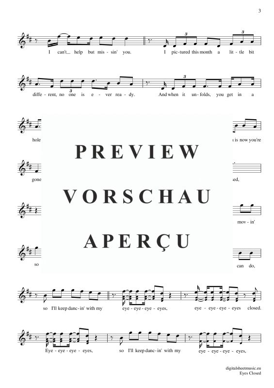 Produktgalerie: Seite 4 von 5 Eyes Closed, Sheeran, Ed, (Blockflöte)