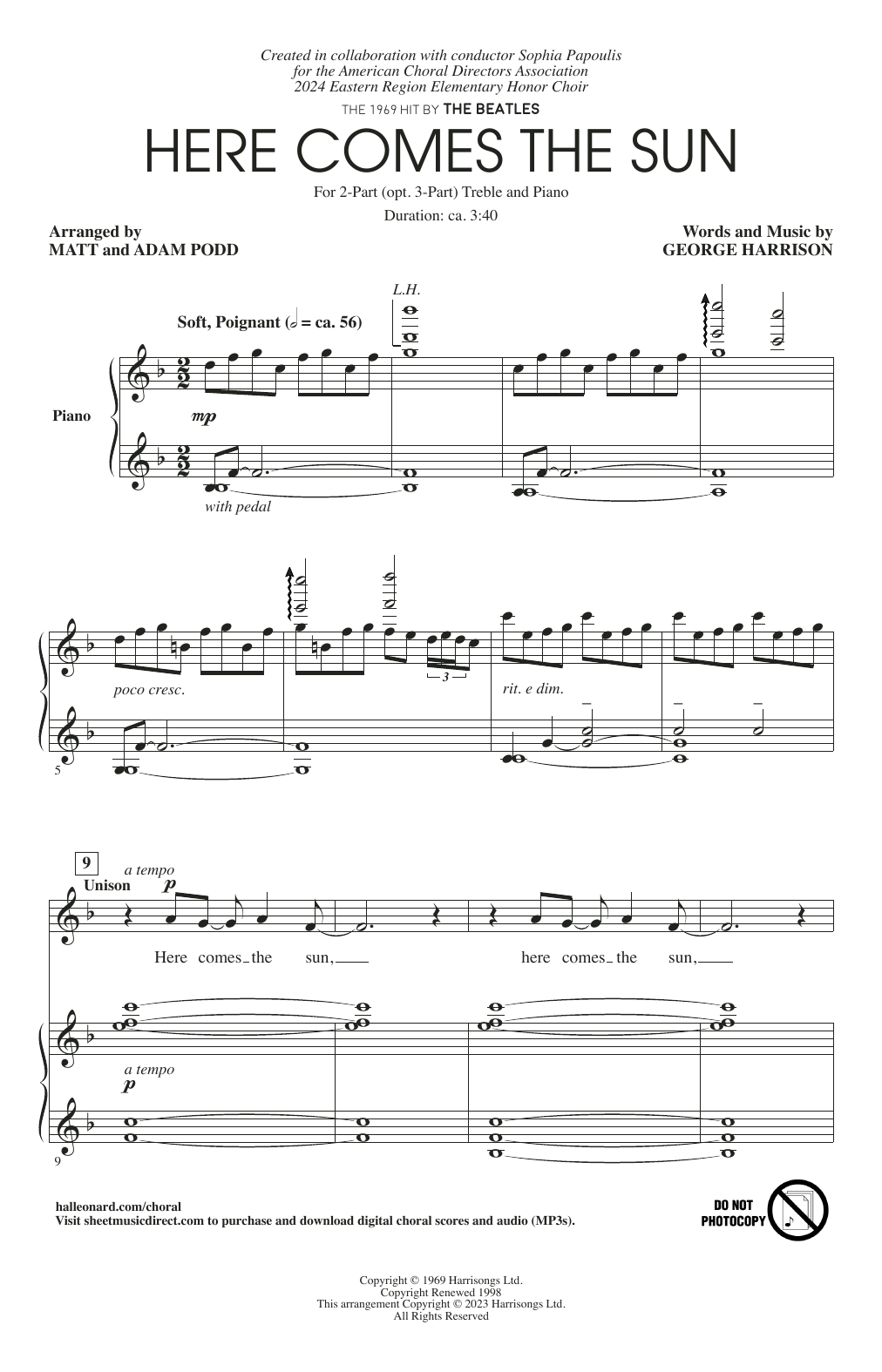 Product picture to: Here Comes The Sun (arr. Matt and Adam Podd)