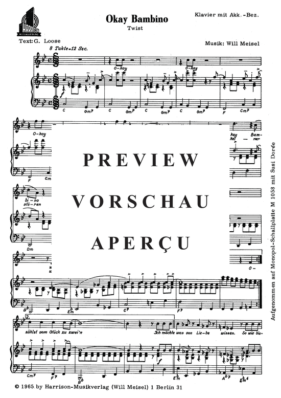 Produktgalerie: Seite 3 von 3 Okay Bambino, Doree, Susi, Klavier und Gesang