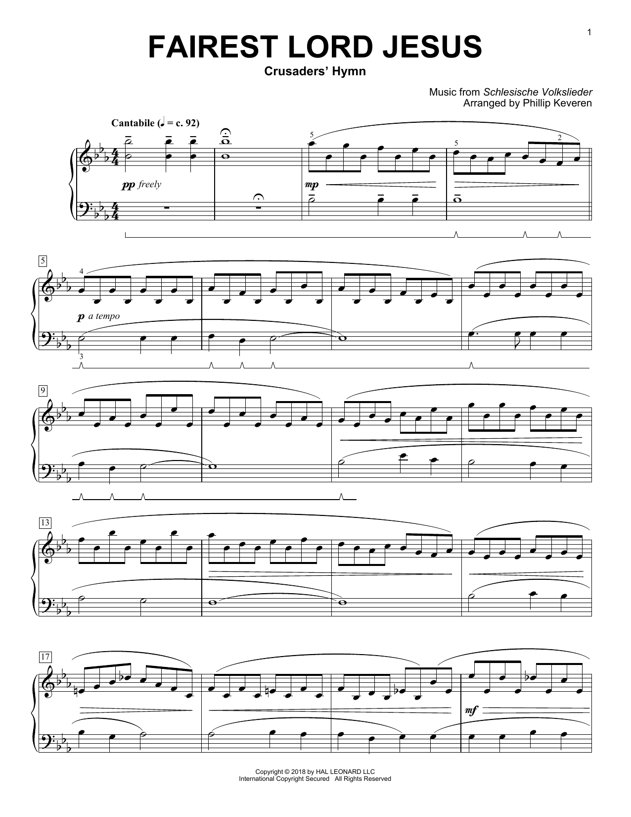 Produktbild zu: Fairest Lord Jesus [Classical version] (arr. Phillip Keveren)