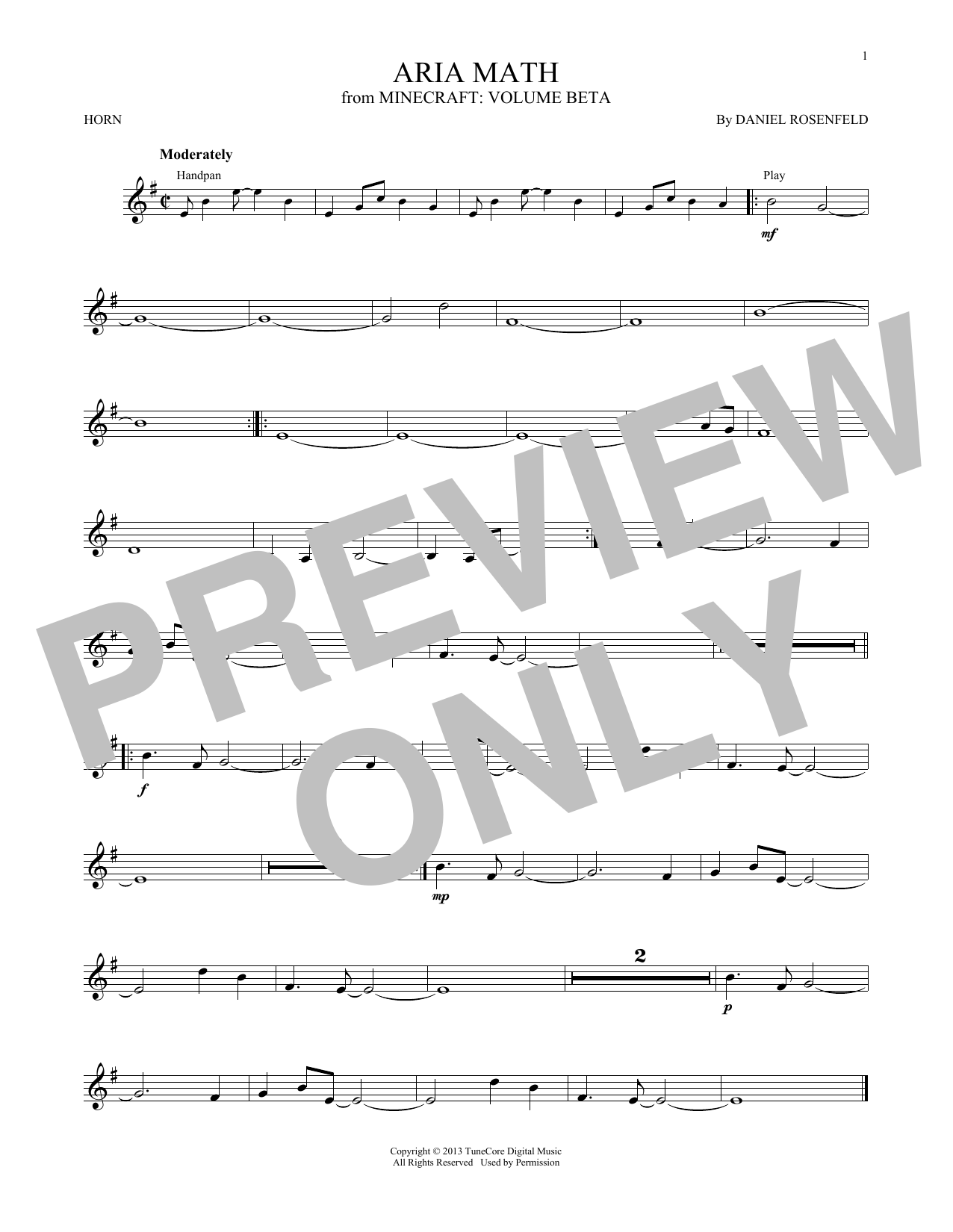 Produktgalerie: Seite 1 von 1 Aria Math (from Minecraft), C418, Horn