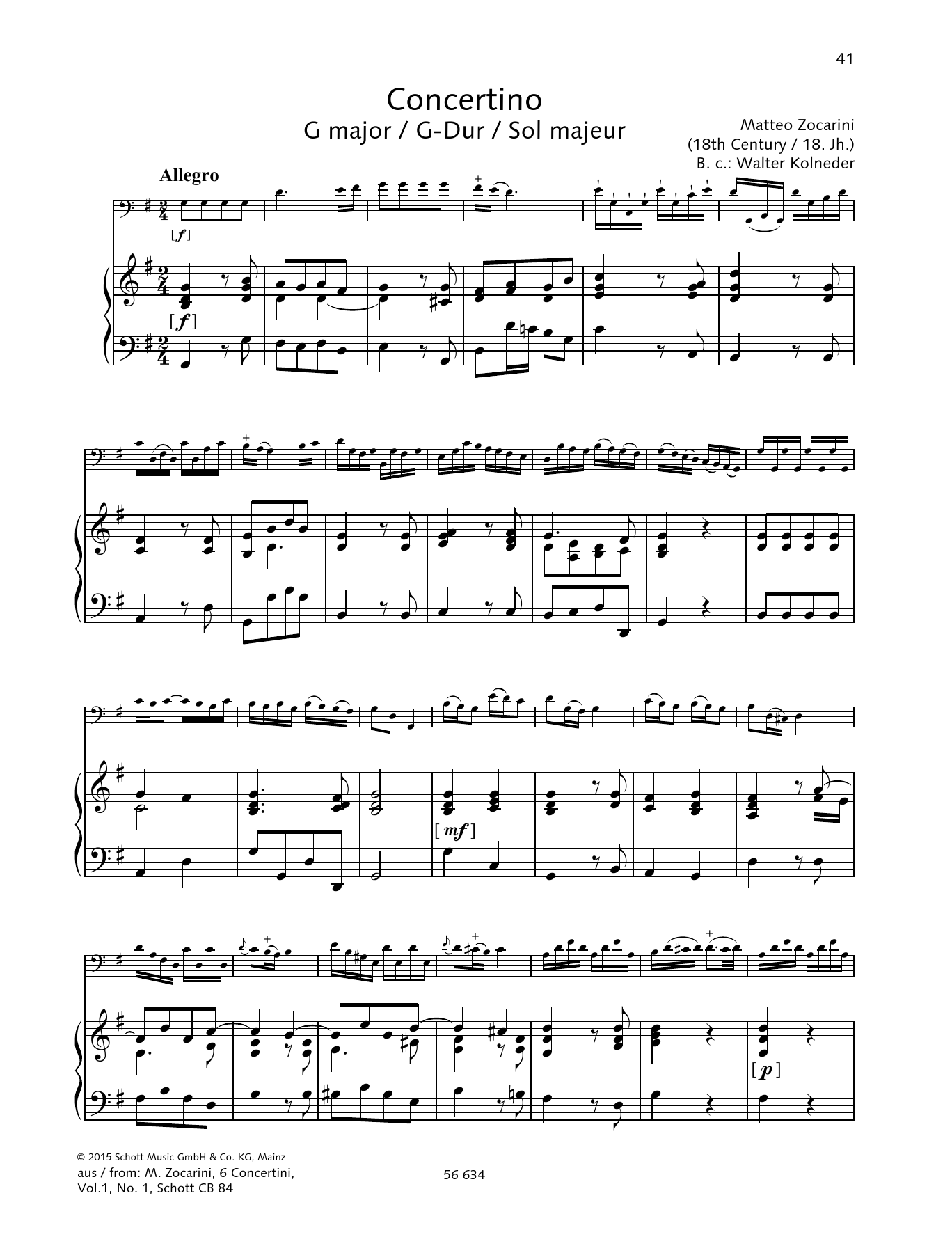 Product picture to: Concertino G major