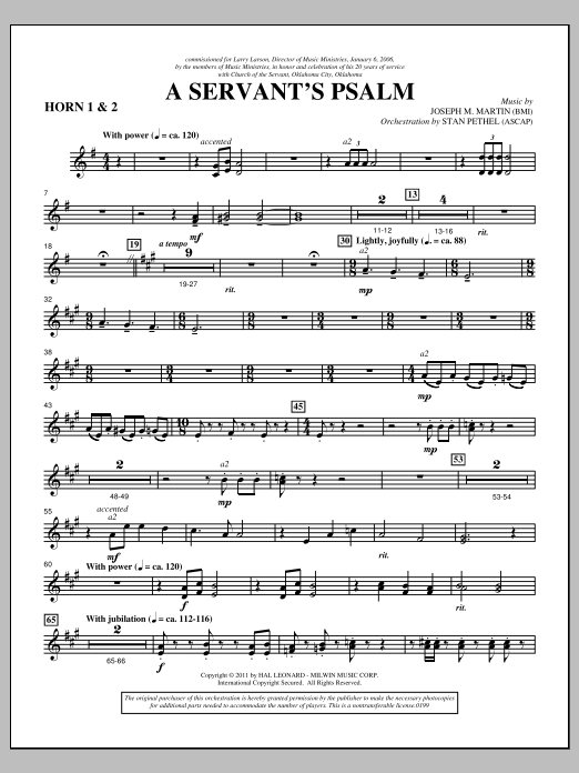 Product picture to: A Servant's Psalm - F Horn 1,2
