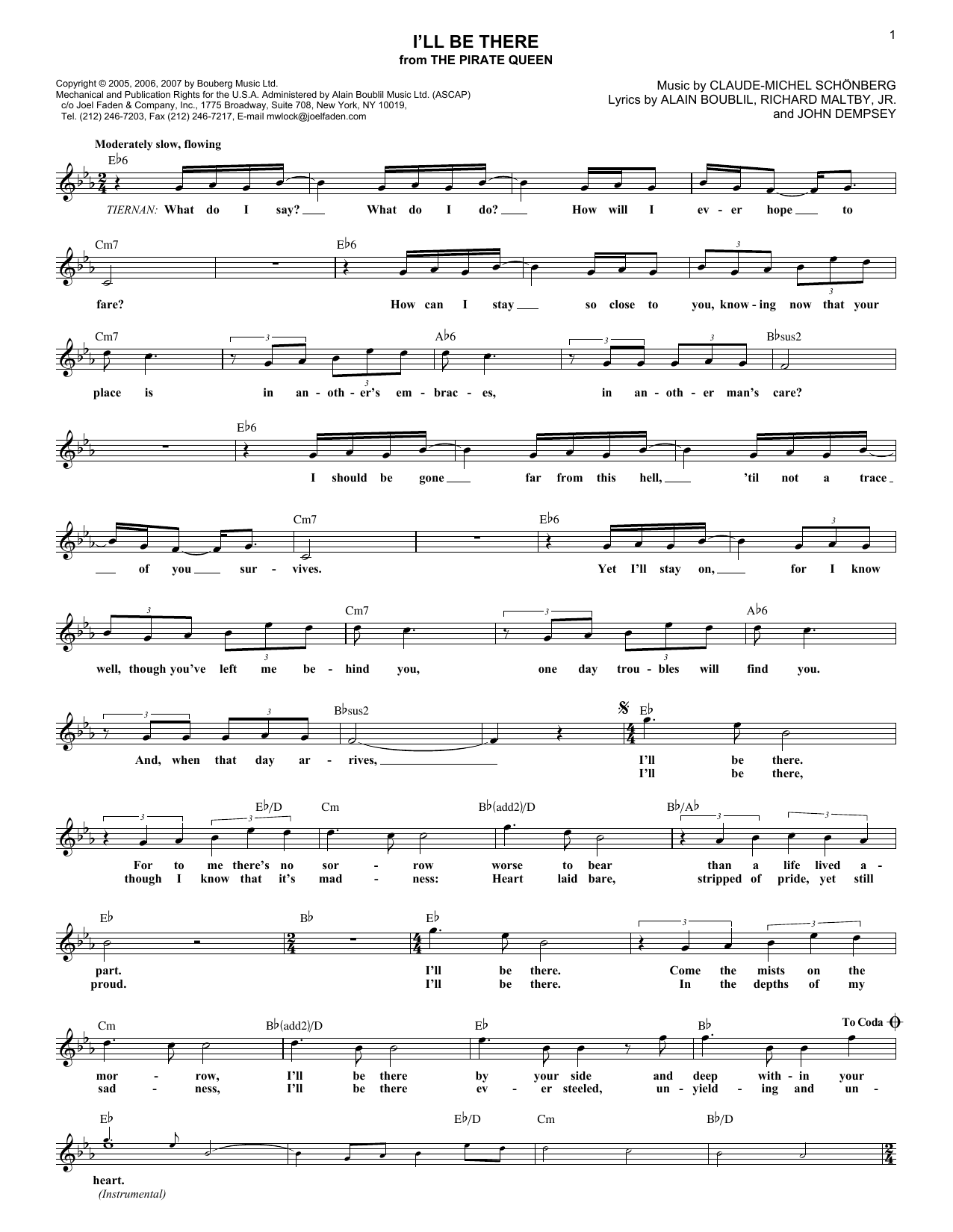 Produktbild zu: I'll Be There (from The Pirate Queen)