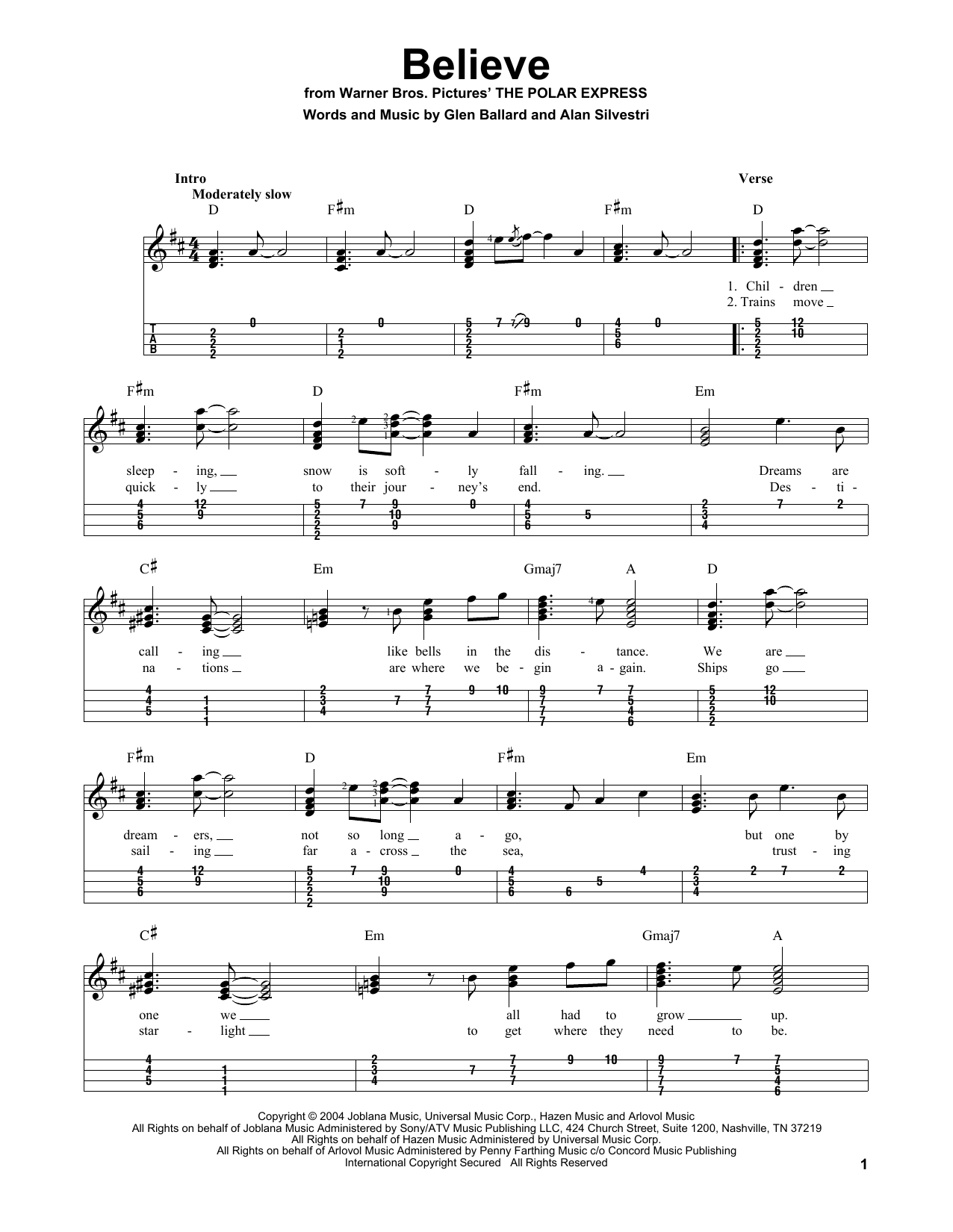 Product gallery: Page 1 of 1 Believe (from The Polar Express), Josh Groban