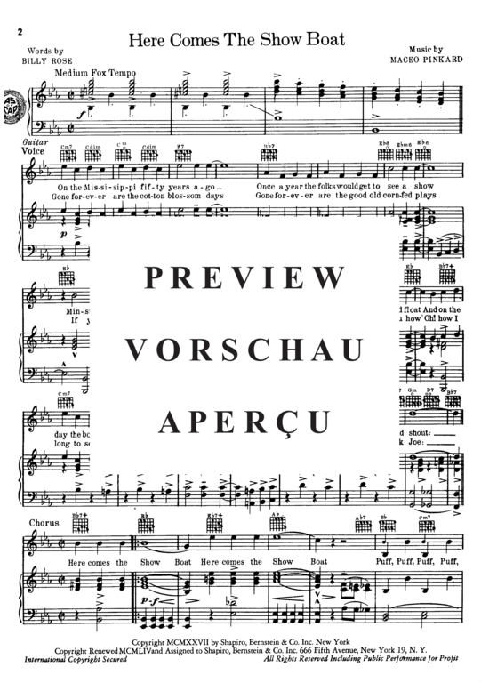 Produktgalerie: Seite 3 von 8 Here Comes The Show Boat , Popular Standard, Klavier und Gesang