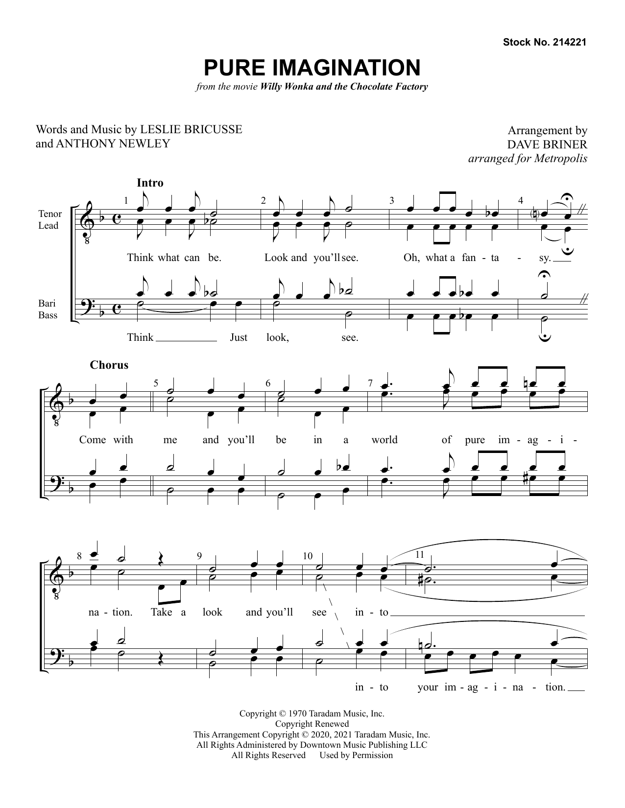 Produktbild zu: Pure Imagination (arr. Dave Briner)