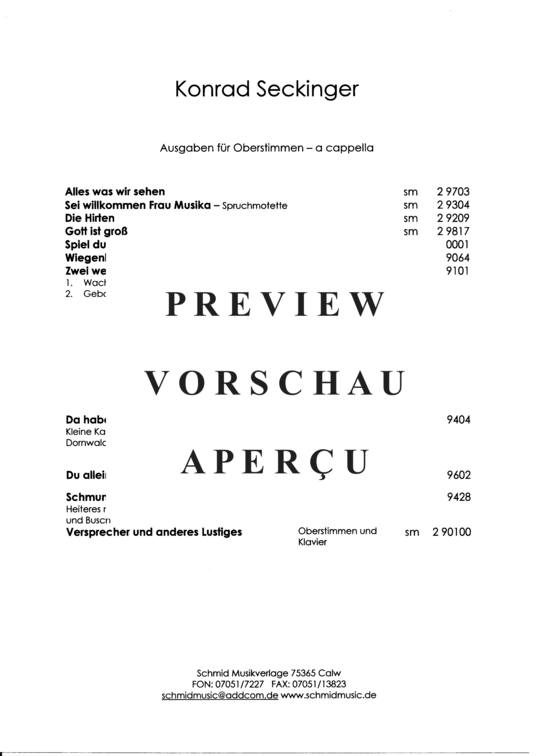 Product gallery: Page 7 of 7 Zwei weihnachtliche Chöre , , (women's choir)