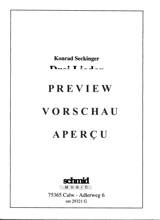 Product gallery: Page 2 of 13 Drei Lieder , , (soprano, percussion + piano)