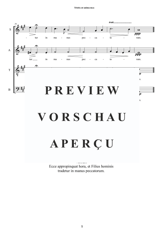 Produktgalerie: Seite 6 von 11 Tristis est anima mea - Geistliche Motette, , Gemischter Chor 5-stimmig SSATB a capella